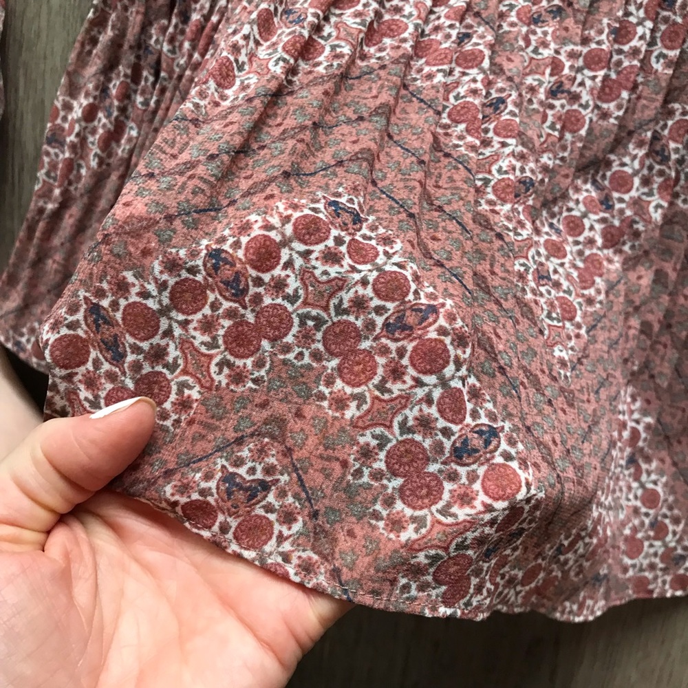 Knox Rose CottageCore Pleated Style Floral Long Sleeve Blouse Women’s Sz. M - Picture 3 of 9